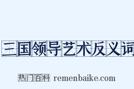 三国领导艺术反义词是什么意思的图片